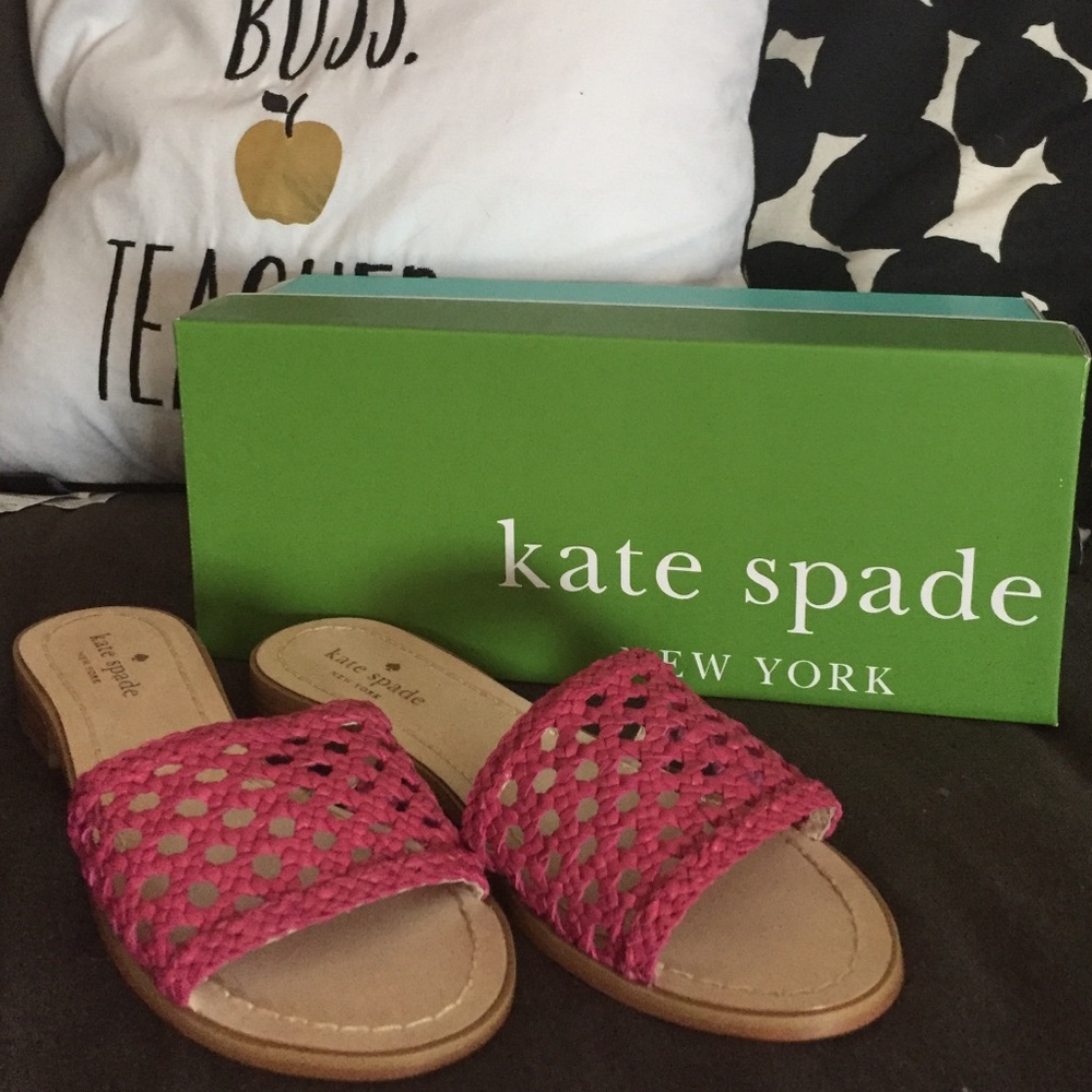 Kate Spade NWT Berlin Woven Sandals in Begonia 7M - HOST PICK! 🏆 - Picture 6 of 7